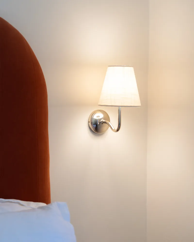 Malvern Kleine Wandlamp Alabaster Wit - Gepolijst Nikkel