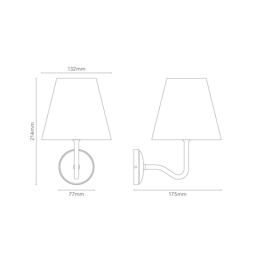 Malvern Kleine Wandlamp Alabaster Wit - Gepolijst Nikkel