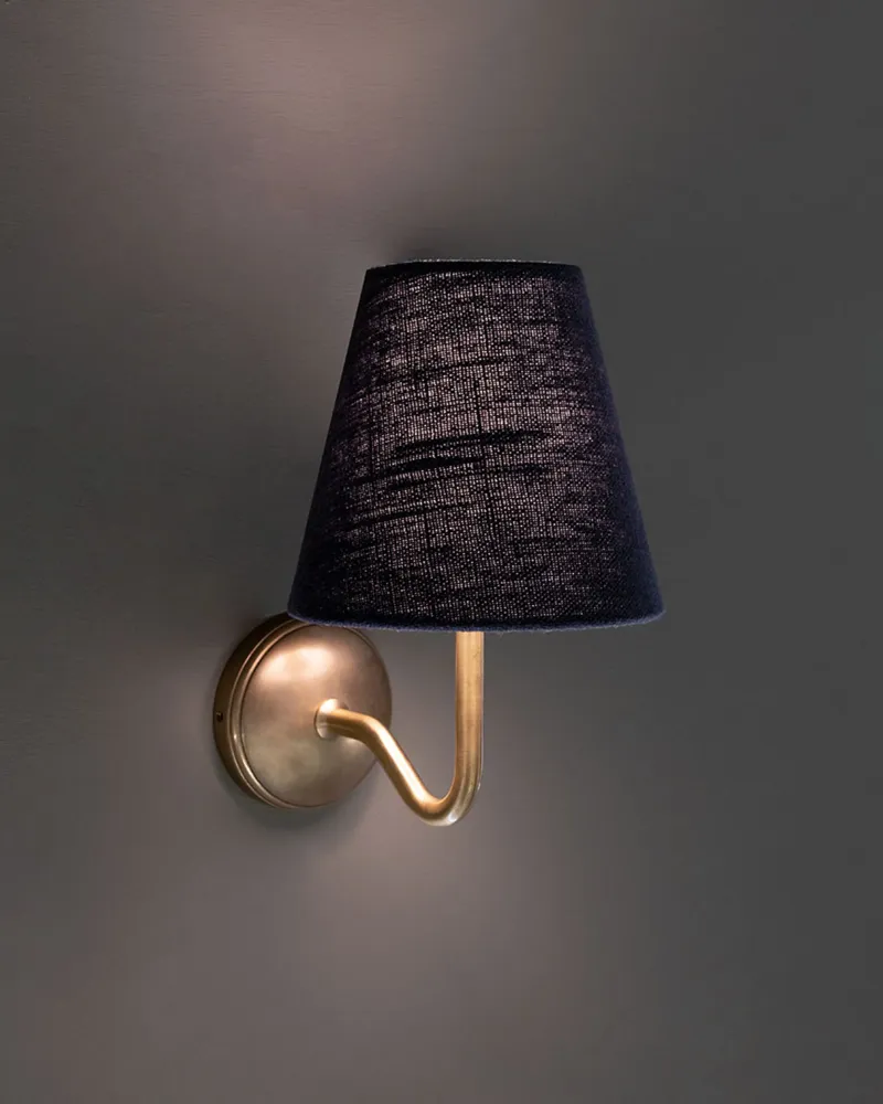 Malvern Kleine Wandlamp Basalt Grijs - Antiek Messing