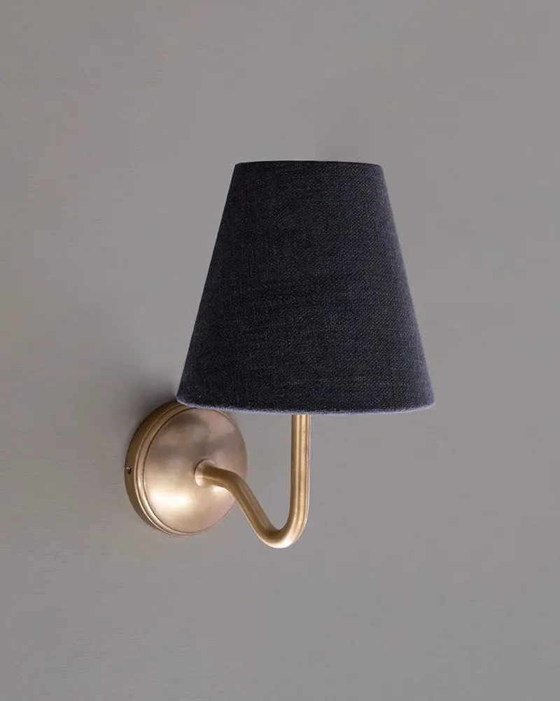 Malvern Kleine Wandlamp Basalt Grijs - Antiek Messing