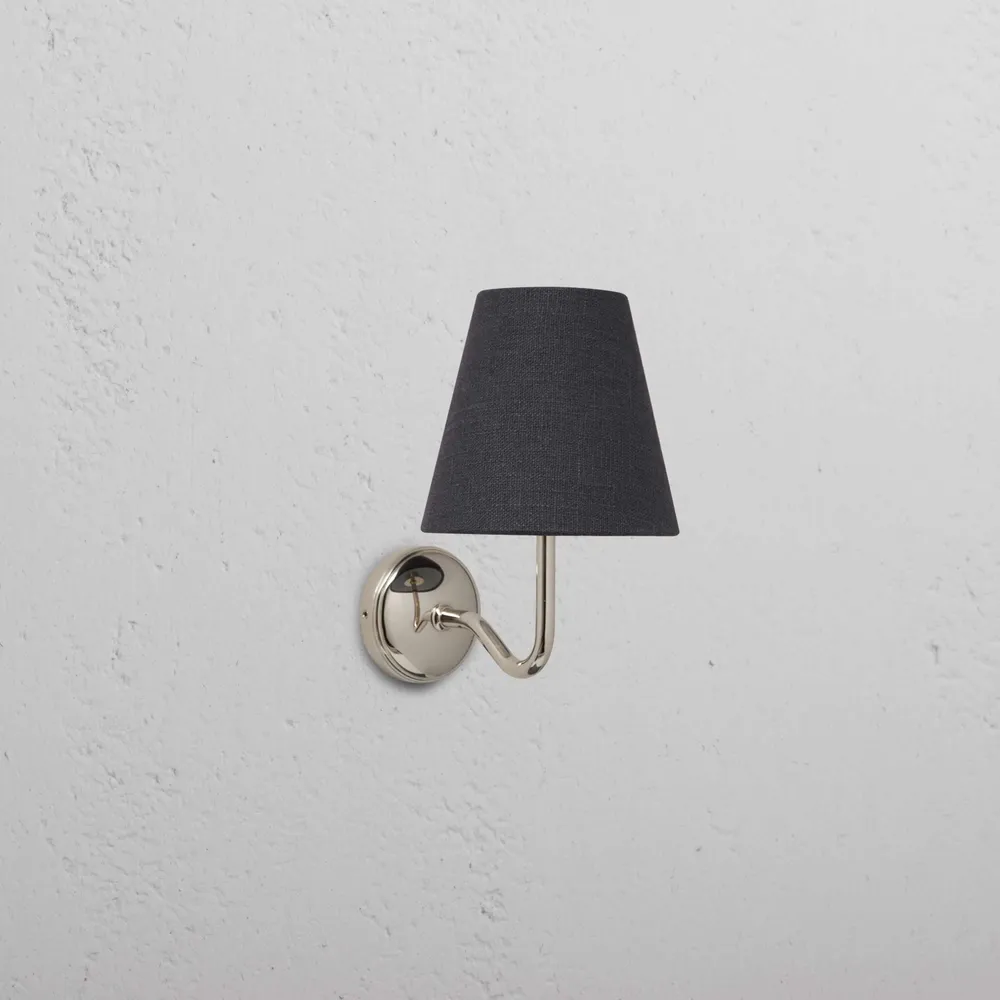 Malvern Kleine Wandlamp Basalt Grijs - Gepolijst Nikkel