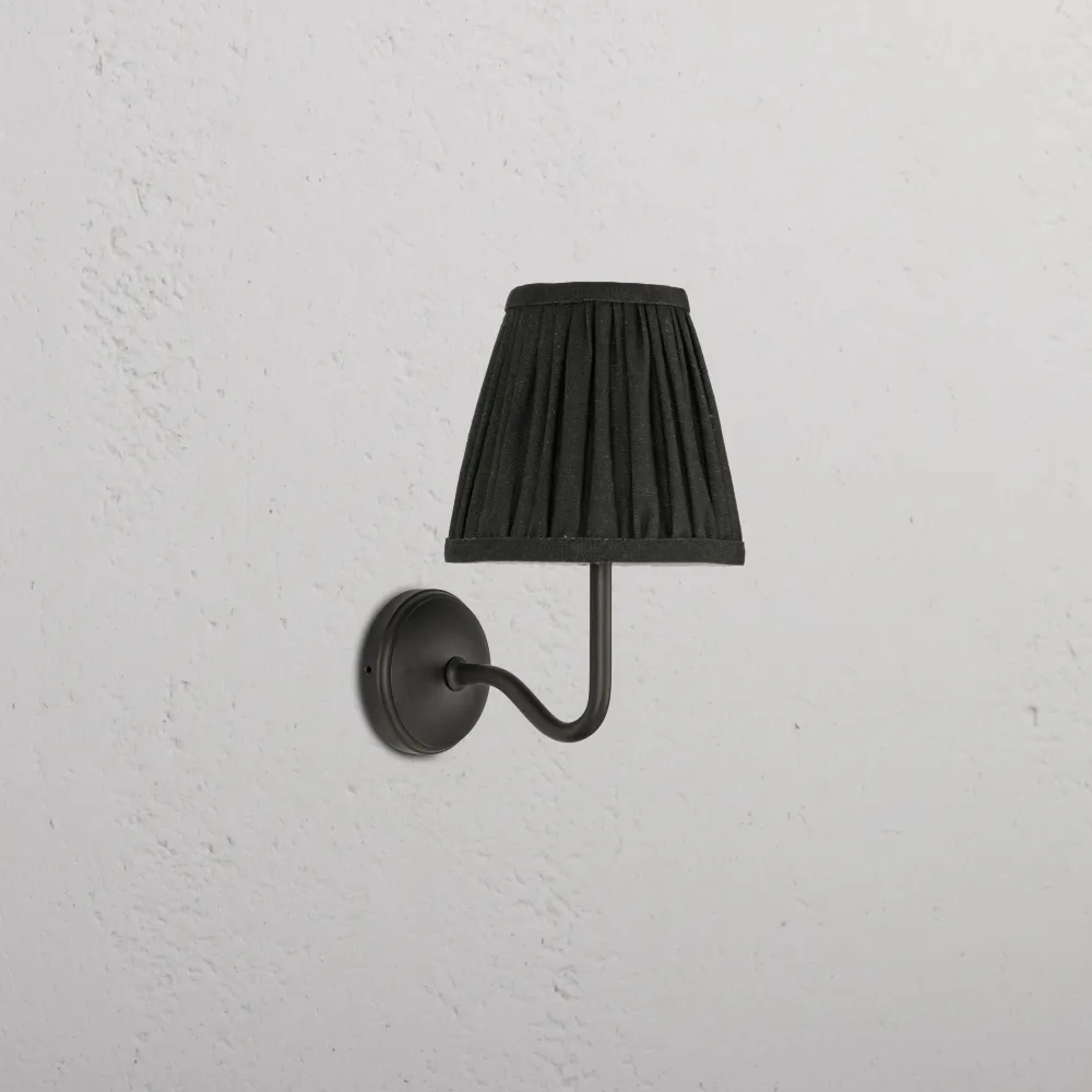 Malvern Kleine Wandlamp Geplooid Diepgroen - Brons