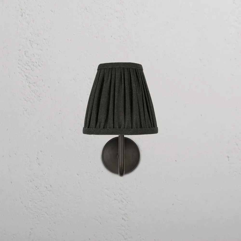 Malvern Kleine Wandlamp Geplooid Diepgroen - Brons