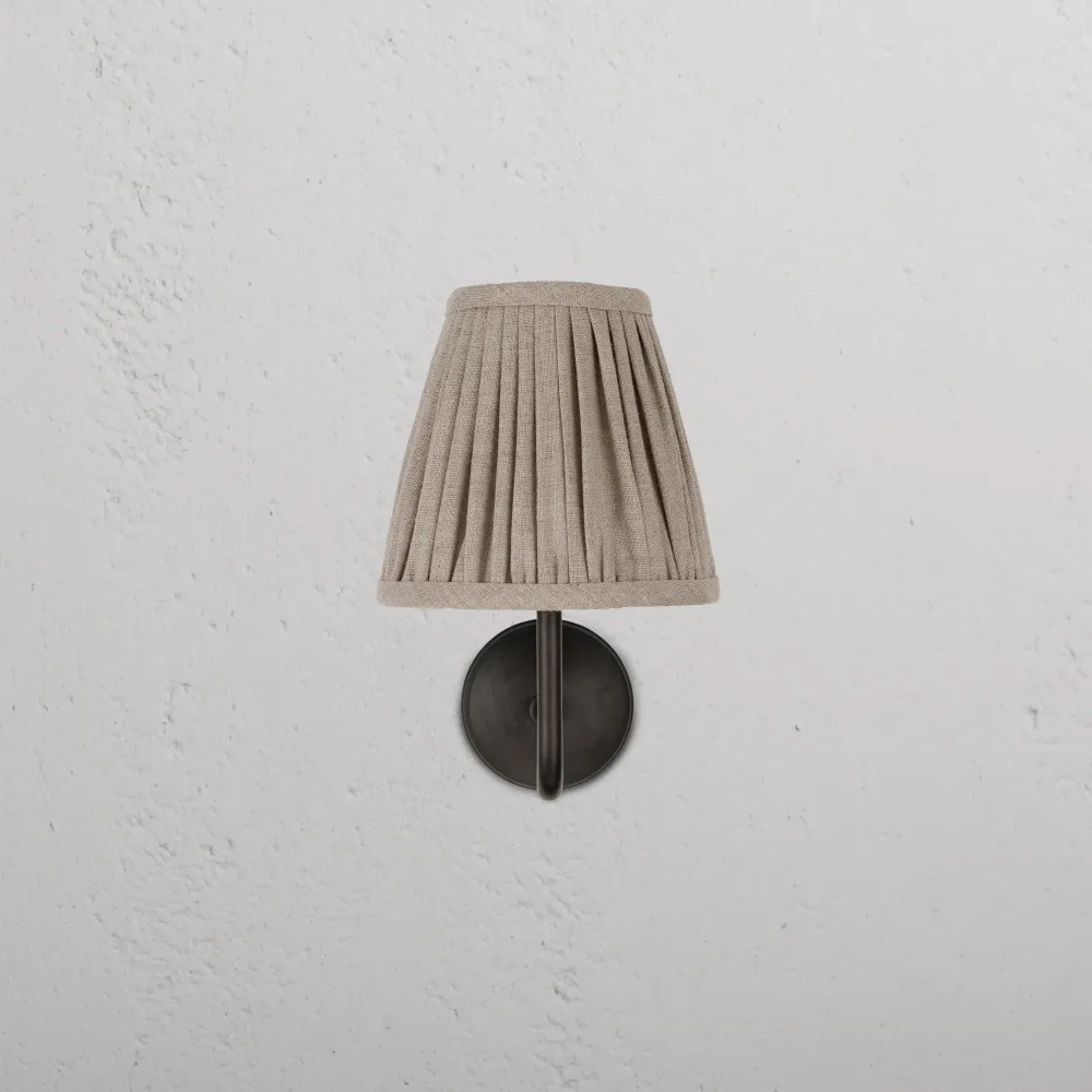 Malvern Kleine Wandlamp Geplooid Naturel Beige - Brons