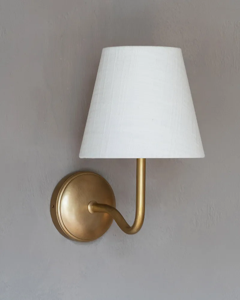 Malvern Medium Wandlamp Alabaster Wit - Antiek Messing