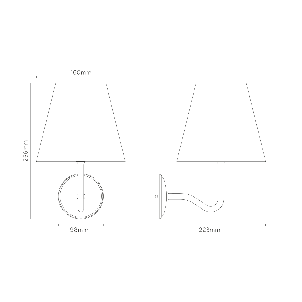 Malvern Medium Wandlamp Alabaster Wit - Brons