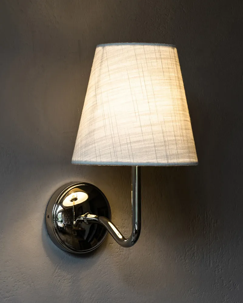 Malvern Medium Wandlamp Alabaster Wit - Gepolijst Nikkel