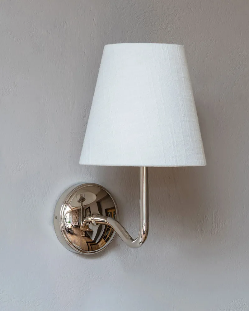 Malvern Medium Wandlamp Alabaster Wit - Gepolijst Nikkel