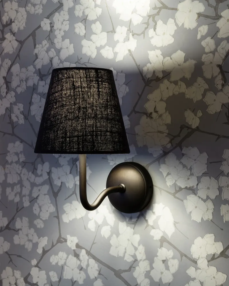 Malvern Medium Wandlamp Basaltgrijs - Brons