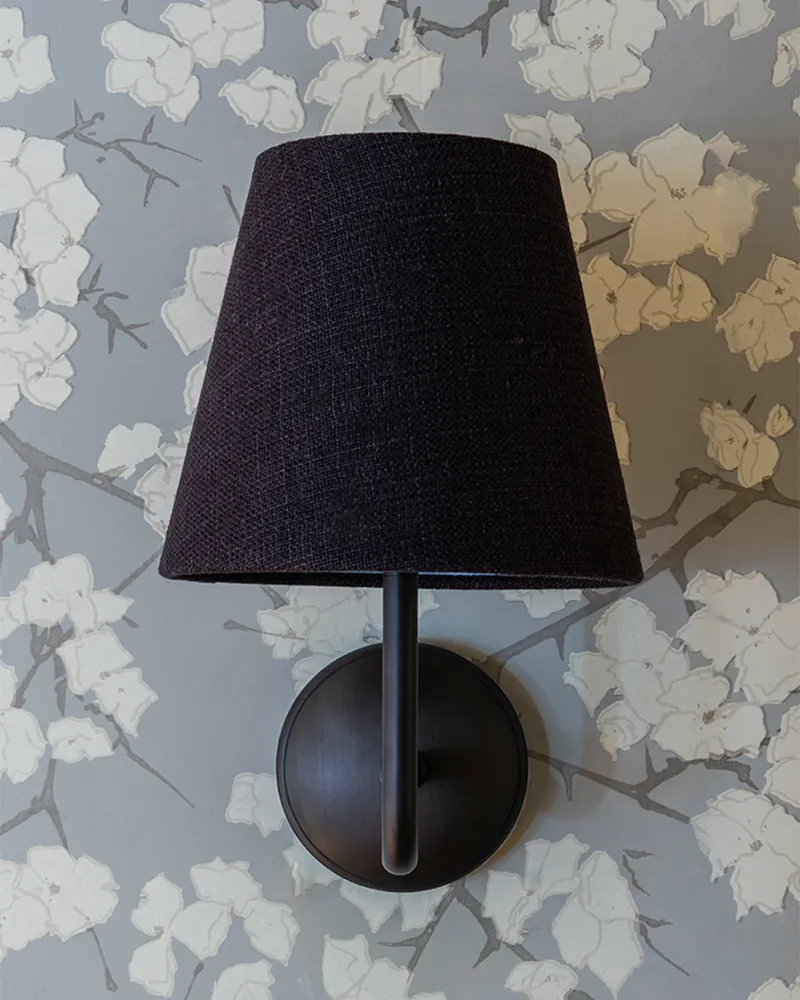 Malvern Medium Wandlamp Basaltgrijs - Brons