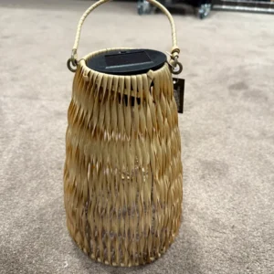Mansion - Natural PE rattan conic solar lantern 17*26 ip44