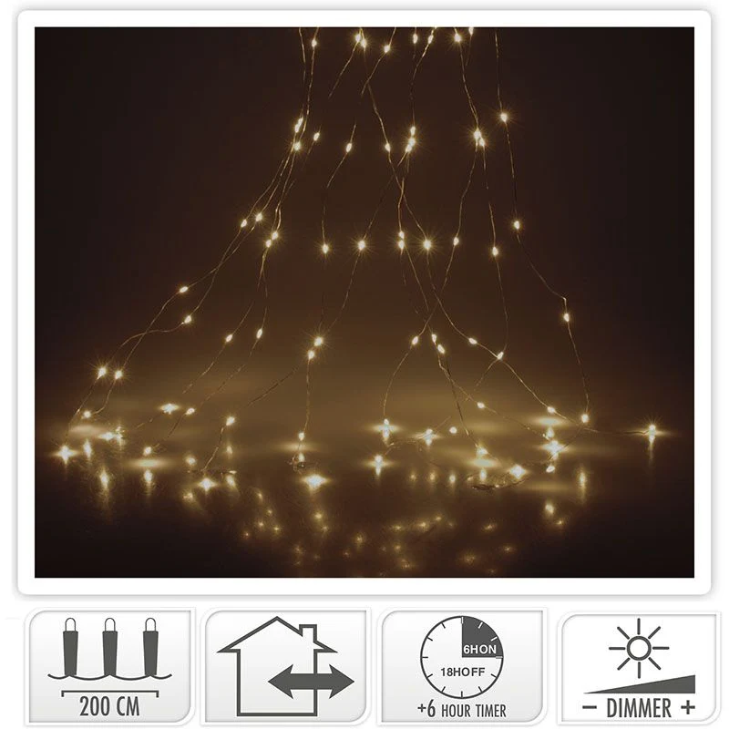 Cascadeverlichting - 200 Led - Warm Wit - Timer En Dimmer Marcels Webwinkel