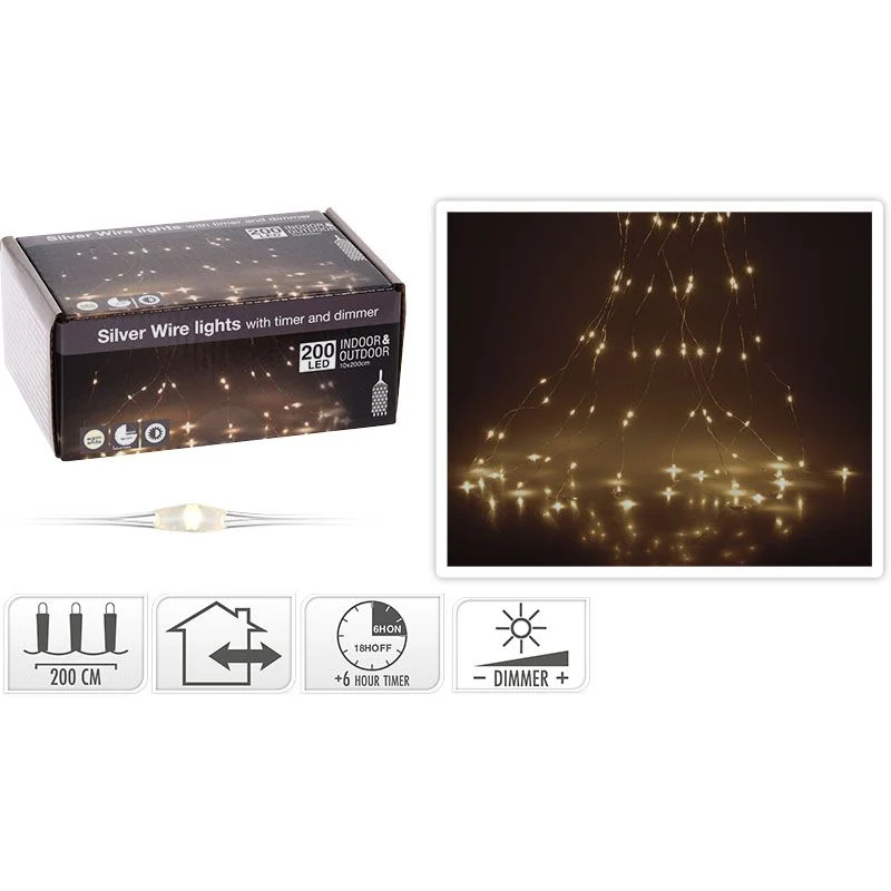 Cascadeverlichting - 200 Led - Warm Wit - Timer En Dimmer Marcels Webwinkel