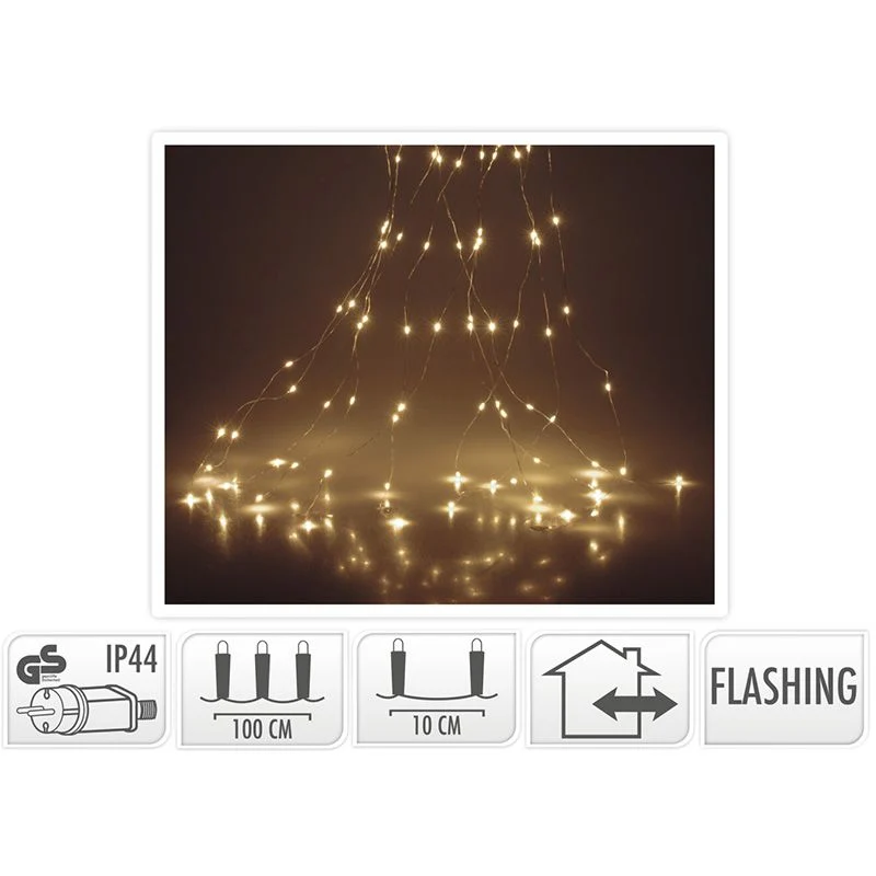 Cascadeverlichting Met Vuurvliegjeseffect - 100 Led - Warm Wit Marcels Webwinkel
