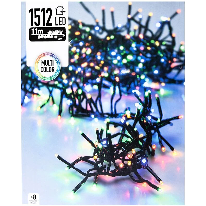 Clusterverlichting 1512 Led - 11M - Multicolor Marcels Webwinkel