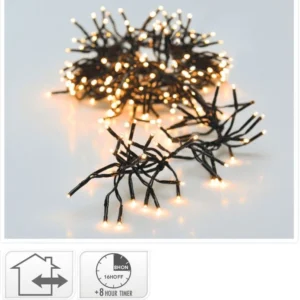 Clusterverlichting - 192 Led - 1.4M - Timer - Lichtfuncties - Extra Warm Wit Marcels Webwinkel