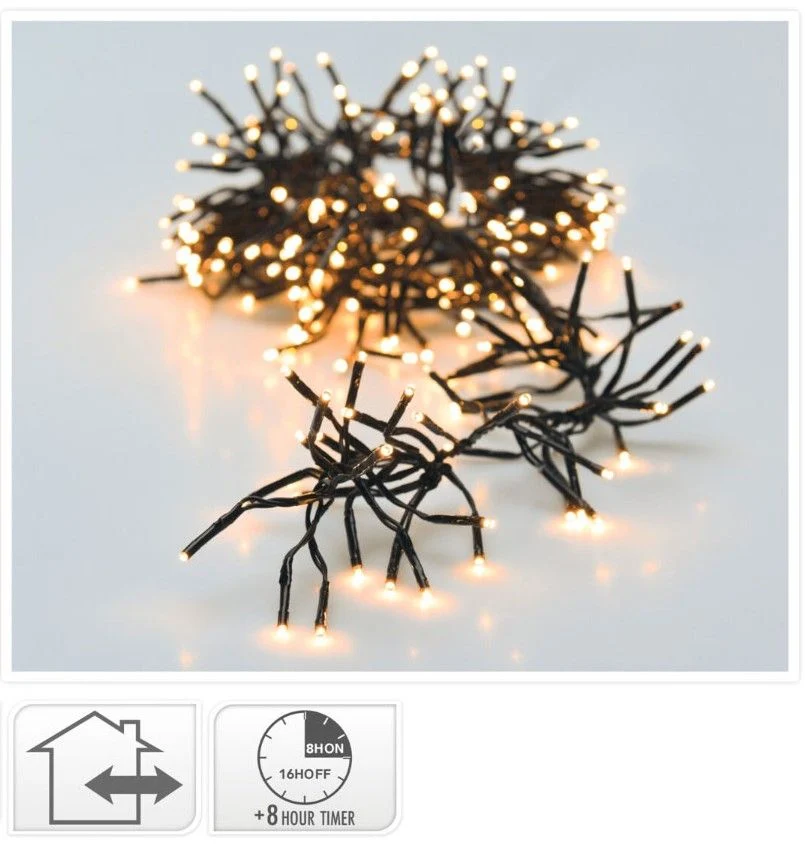 Clusterverlichting - 192 Led - 1.4M - Timer - Lichtfuncties - Extra Warm Wit Marcels Webwinkel