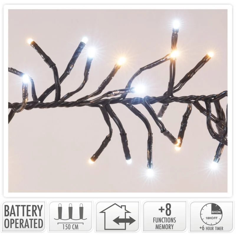 Clusterverlichting 192 Led - 1.4M - Two Tone Adorable - Batterij - Lichtfuncties - Geheugen - Timer Marcels Webwinkel