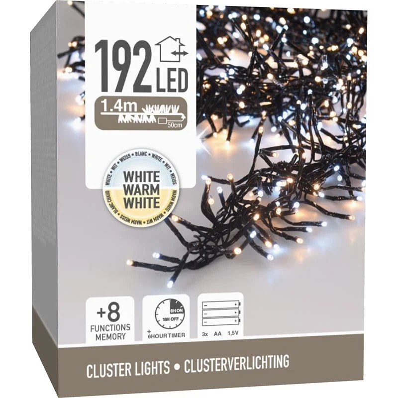 Clusterverlichting 192 Led - 1.4M - Two Tone Adorable - Batterij - Lichtfuncties - Geheugen - Timer Marcels Webwinkel