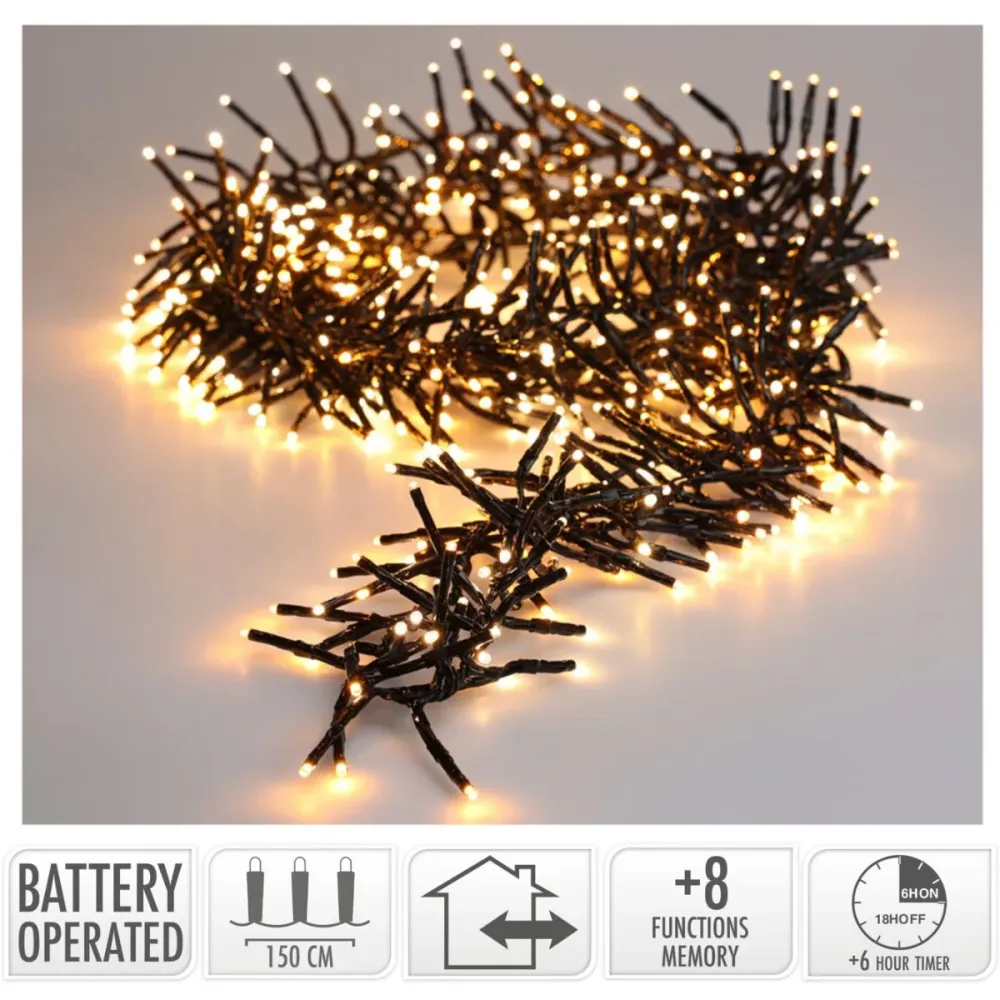 Clusterverlichting 192 Led - 1.4M - Two Tone Romantic - Batterij - Lichtfuncties - Geheugen - Timer Marcels Webwinkel