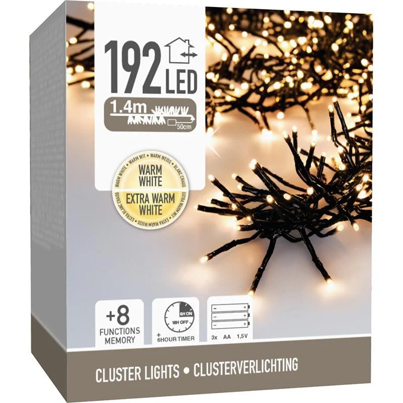 Clusterverlichting 192 Led - 1.4M - Two Tone Romantic - Batterij - Lichtfuncties - Geheugen - Timer Marcels Webwinkel
