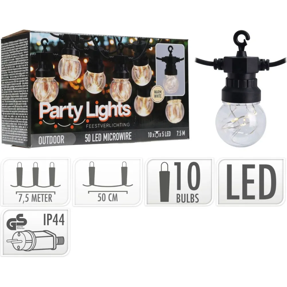 Feestverlichting Voor De Tuin - 450Cm - Warm Wit - 10X5 Micro Led Marcels Webwinkel