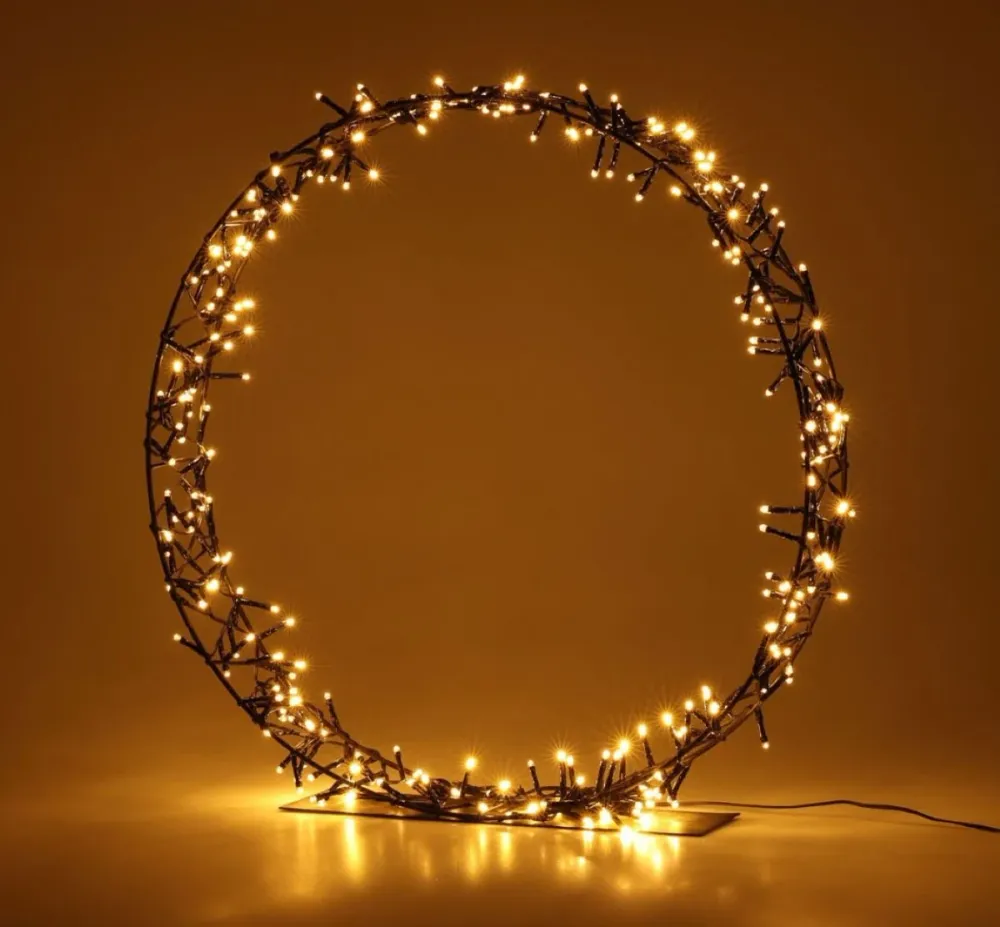 Kerstkrans Op Standaard - 200 Led - 40 Cm - Warm Wit - Timer Marcels Webwinkel