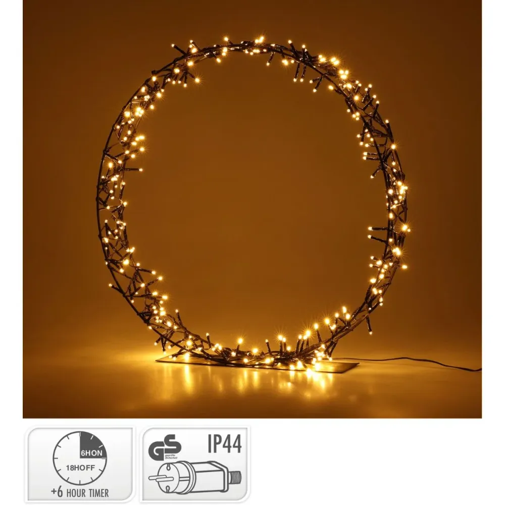 Kerstkrans Op Standaard - 200 Led - 40 Cm - Warm Wit - Timer Marcels Webwinkel