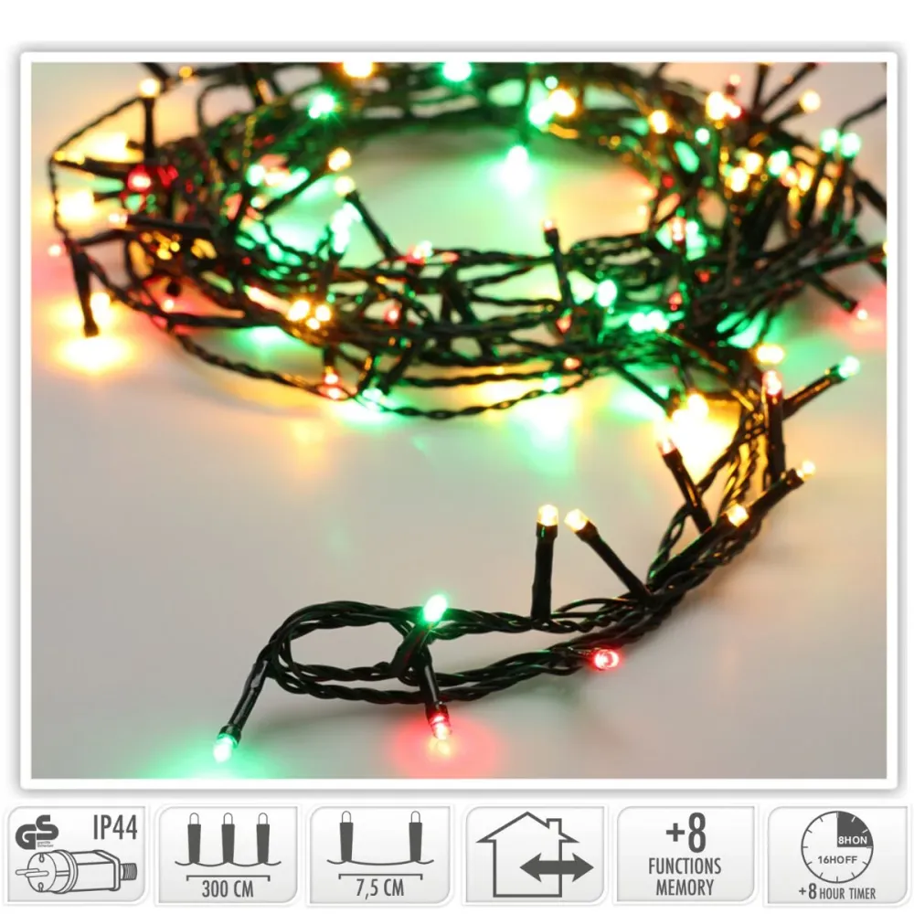 Kerstverlichting 120 Led- 9M - Three Tone Traditional - Timer - Lichtfuncties - Geheugen - Buiten Marcels Webwinkel