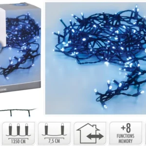 Kerstverlichting 180 Led- 13.5M - Blauw - Timer - Lichtfuncties - Geheugen - Buiten Marcels Webwinkel