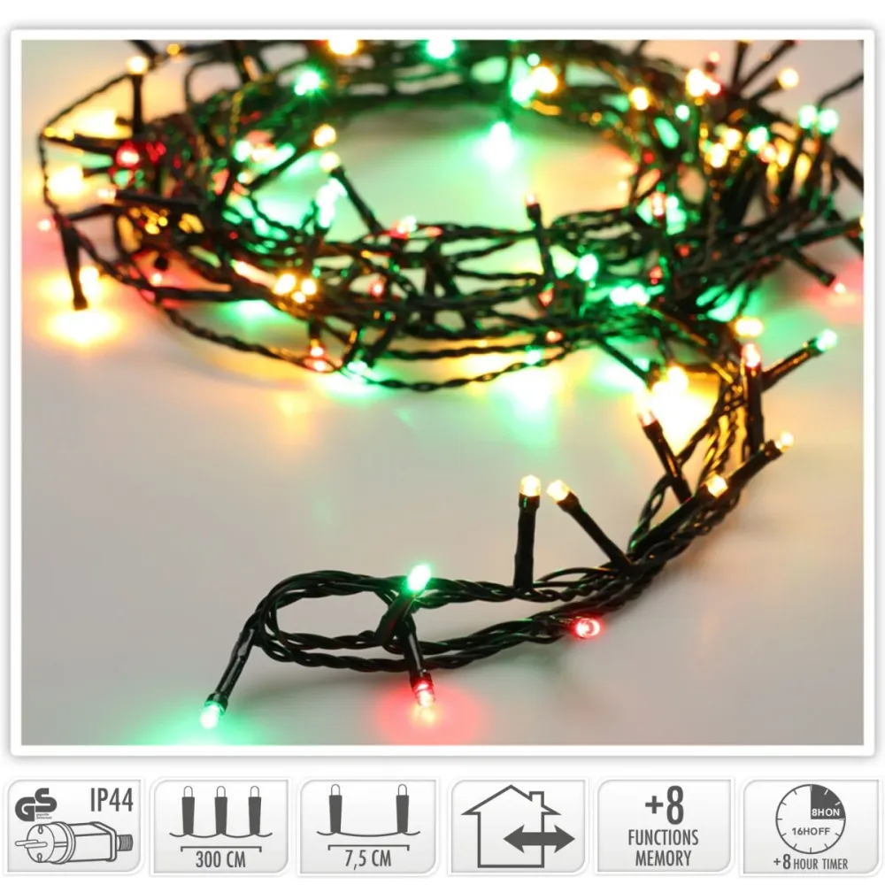 Kerstverlichting 240 Led- 18M - Three Tone Traditional - Timer - Lichtfuncties - Geheugen - Buiten Marcels Webwinkel