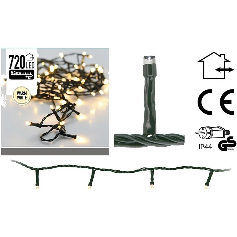Kerstverlichting - 720 Led's - 54 Meter - Warm Wit Marcels Webwinkel