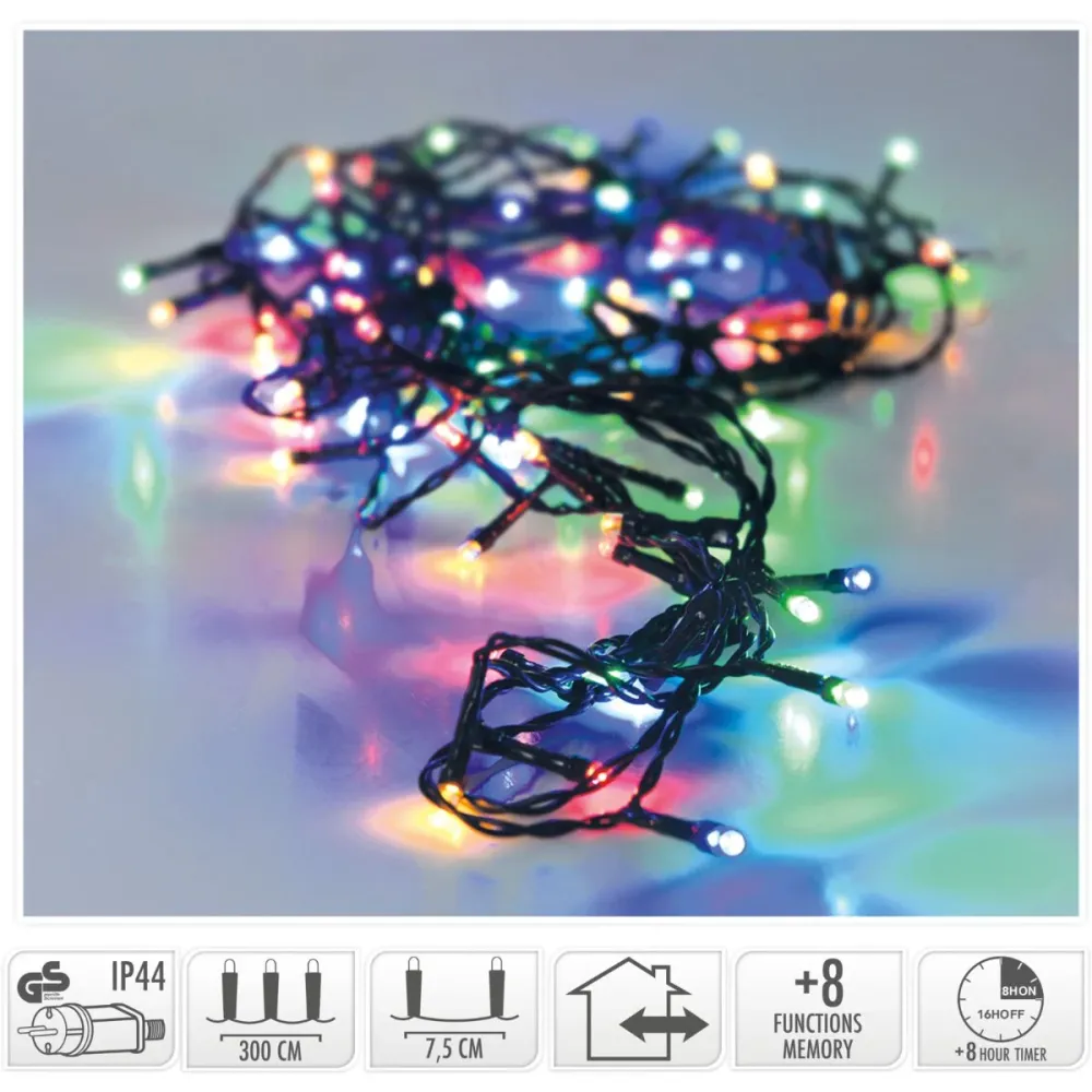 Kerstverlichting 40 Led- 3M - Multicolor - Timer - Lichtfuncties - Geheugen - Buiten Marcels Webwinkel