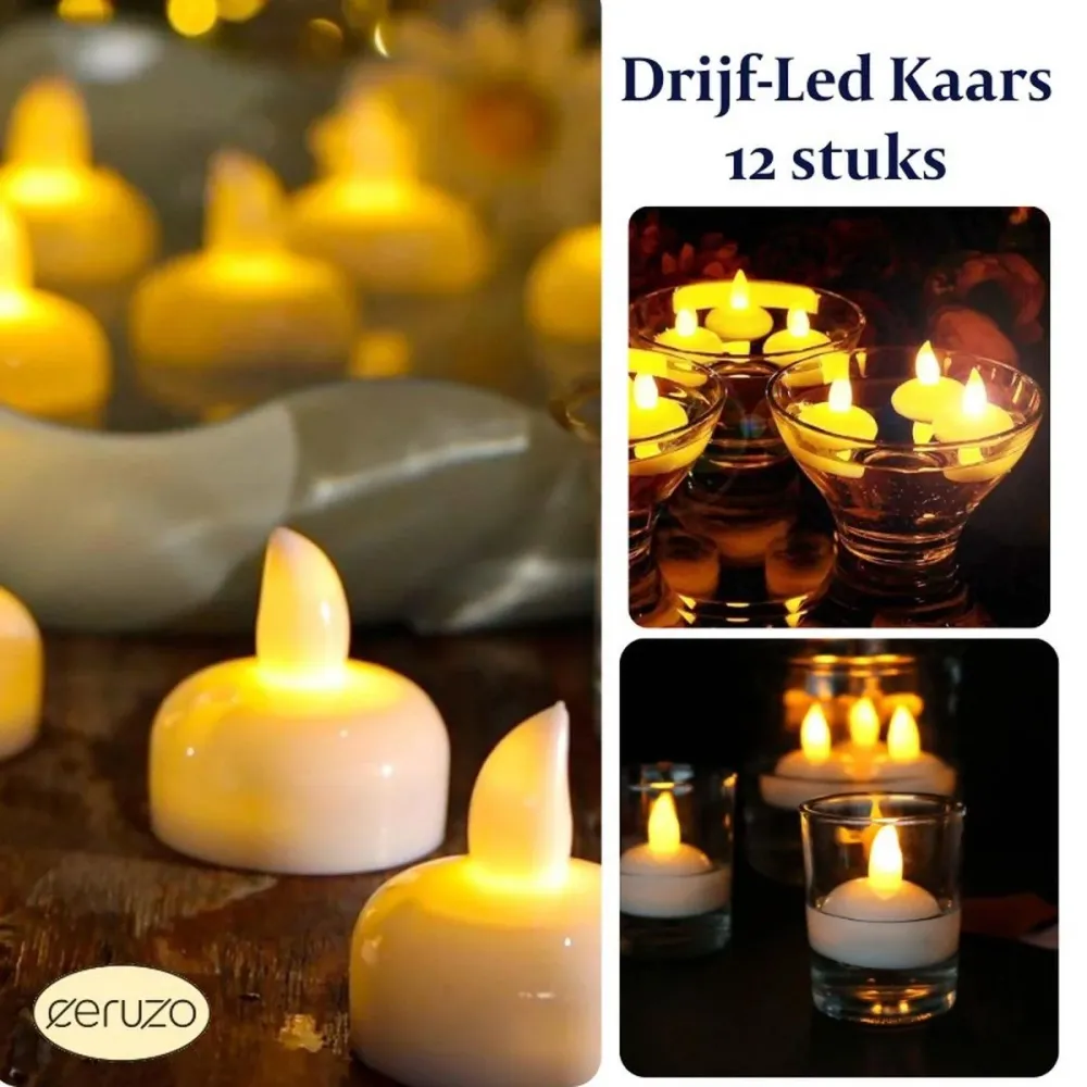 Led Drijfkaarsjes - 12 Stuks Marcels Webwinkel