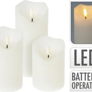 Led Kaarsen - Set Van 3 - Afstandsbediening - Wit Marcels Webwinkel