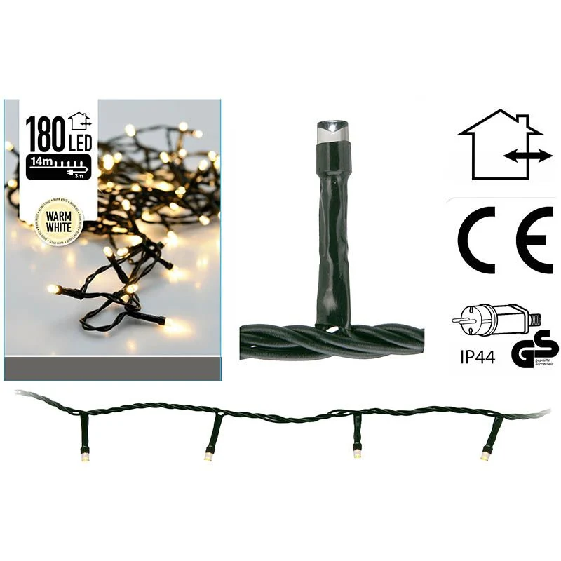 Led-Verlichting - 180 Led's - 13.5 Meter - Warm Wit Marcels Webwinkel