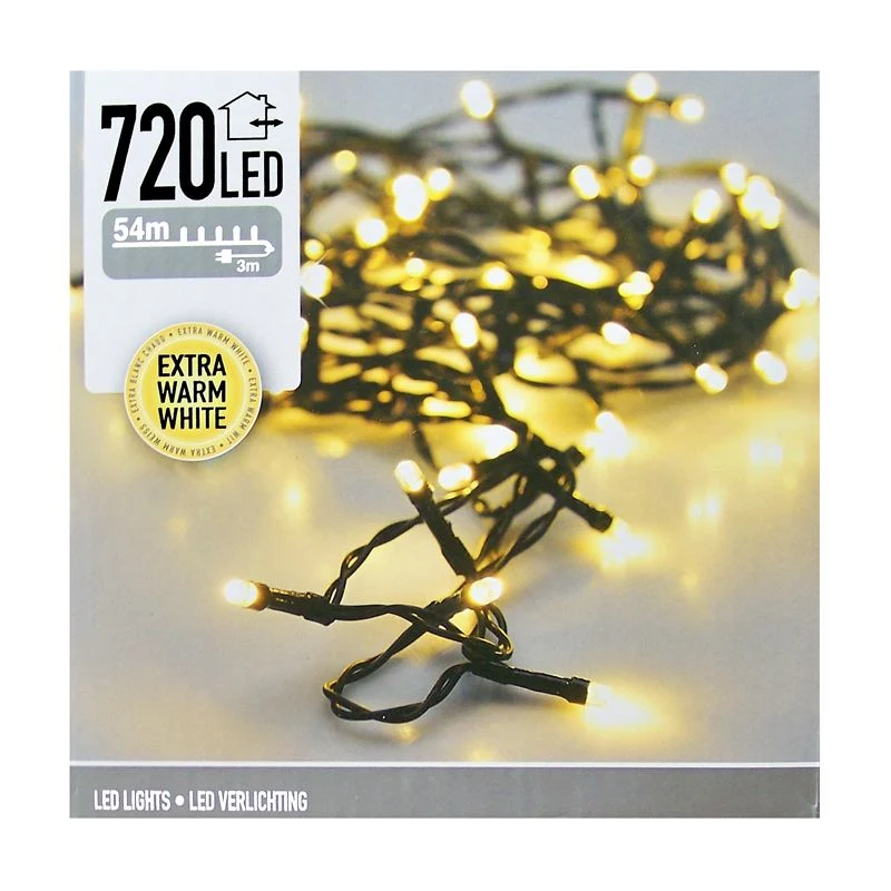 Led-Verlichting - 720 Led's - 54 Meter - Extra Warm Wit Marcels Webwinkel