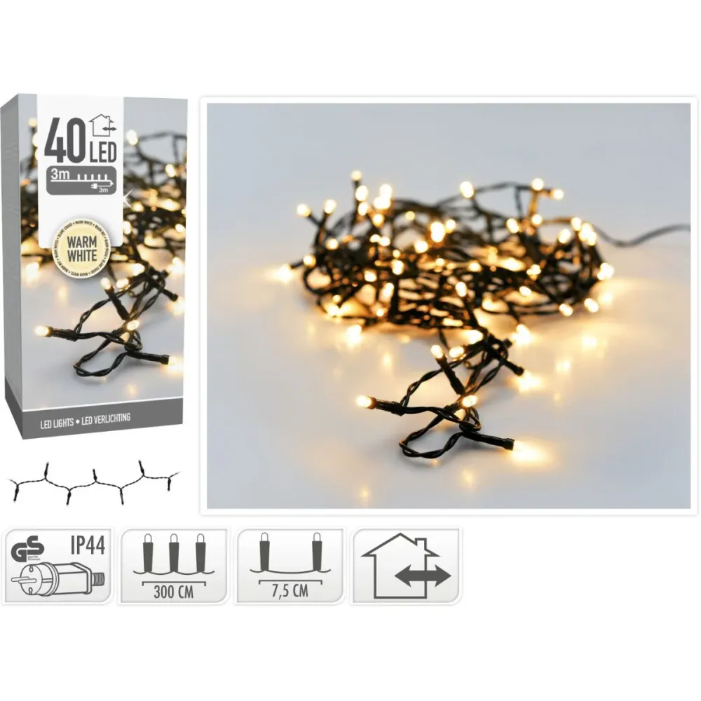 Led-Verlichting - 40 Led - 3 Meter - Warm Wit Marcels Webwinkel