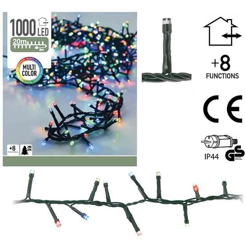 Micro Cluster - 1000 Led - 20 Meter - Multicolor - 8 Functies Marcels Webwinkel