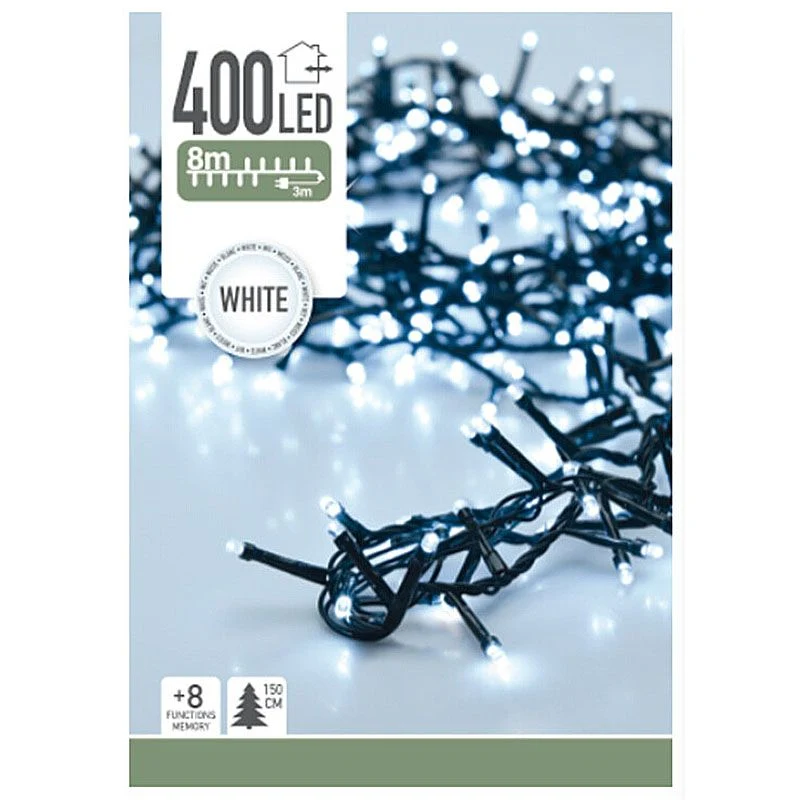 Micro Cluster 400 Led's - 8 Meter - Wit - 8 Functies + Geheugen Marcels Webwinkel