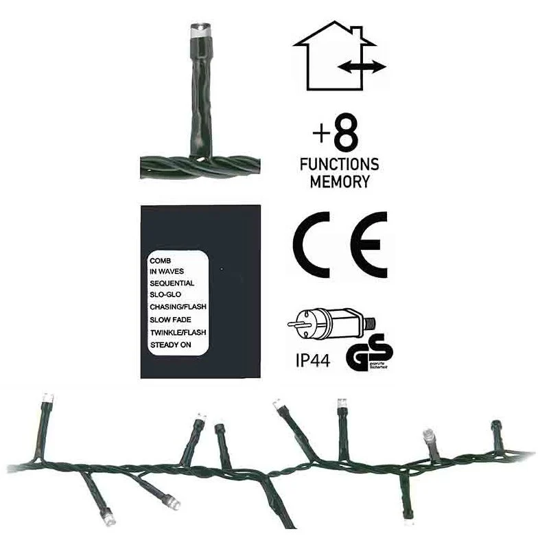 Micro Cluster 560 Led's - 11 Meter - Wit - 8 Functies + Geheugen Marcels Webwinkel