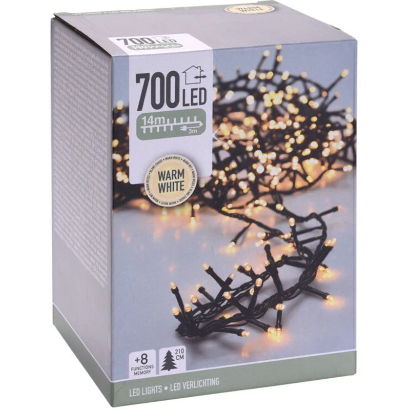 Micro Cluster 700 Led's -14 Meter - Warm Wit - 8 Functies + Geheugen Marcels Webwinkel