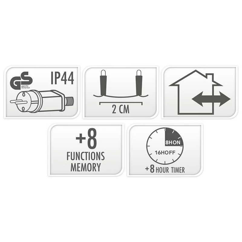 Microcluster - 1800 Led - 36M - Warm Wit - Timer - Lichtfuncties - Geheugen - Buiten Marcels Webwinkel