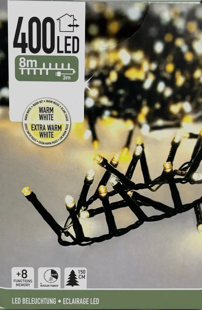 Microcluster - 400 Led - 8M - Two Tone Romantic - Timer - Lichtfuncties - Geheugen - Buiten Marcels Webwinkel
