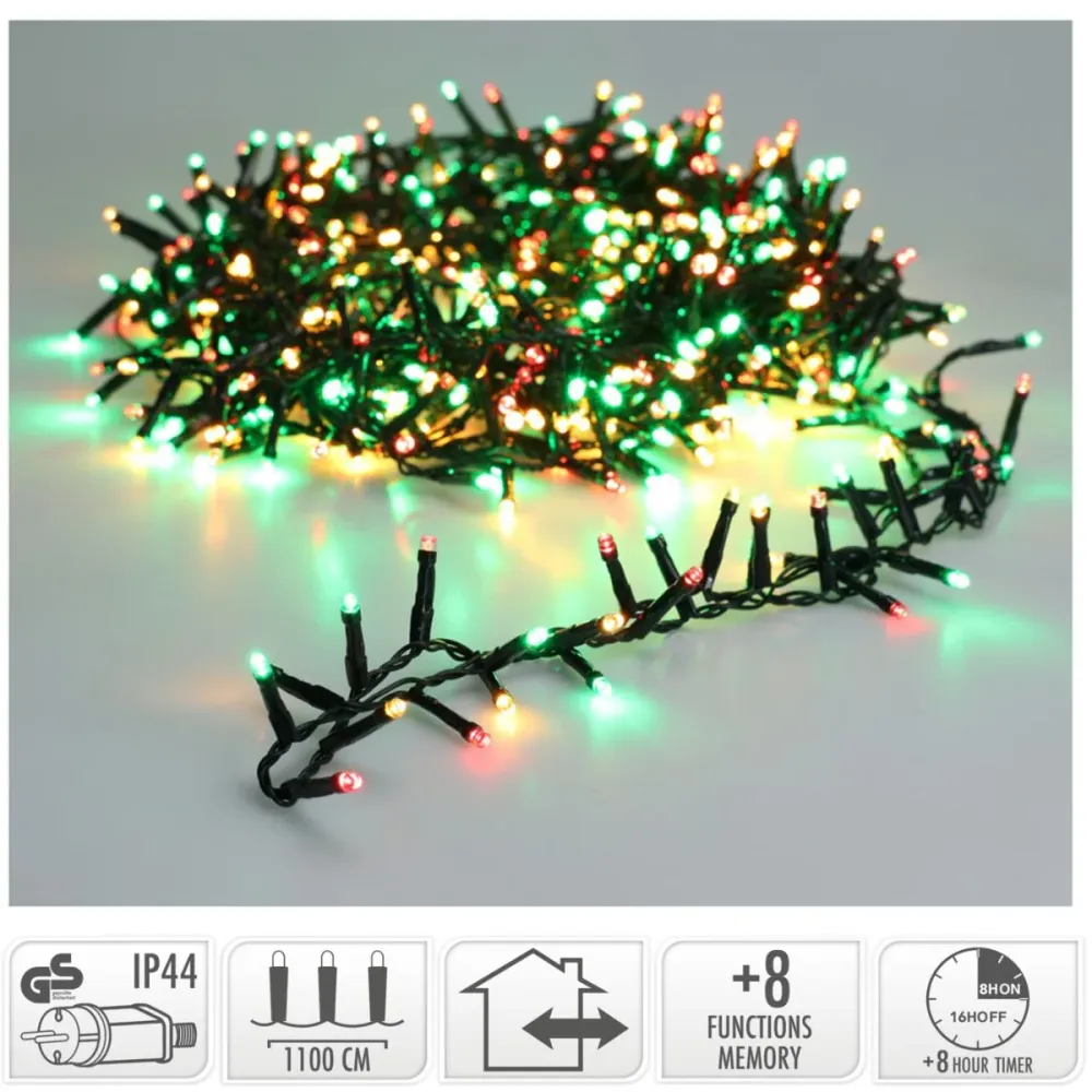 Microcluster - 560 Led - 11M - Three Tone Traditional - Timer - Lichtfuncties - Geheugen - Buiten Marcels Webwinkel
