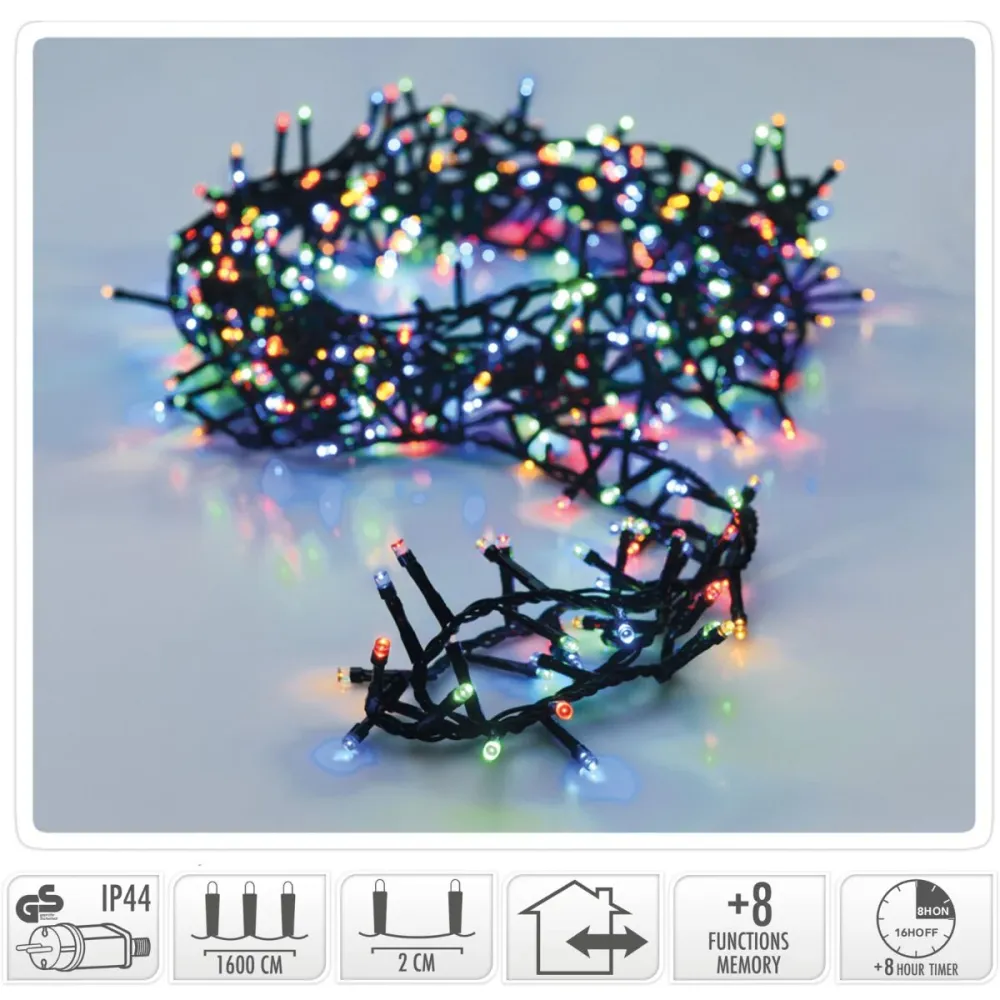 Microcluster - 800 Led - 16M - Multicolor - Timer - Lichtfuncties - Geheugen - Buiten Marcels Webwinkel