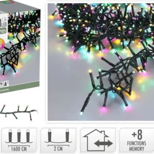 Microcluster - 16 Meter - 800 Led - Soft Multi Colour - Kerst - Festival Marcels Webwinkel