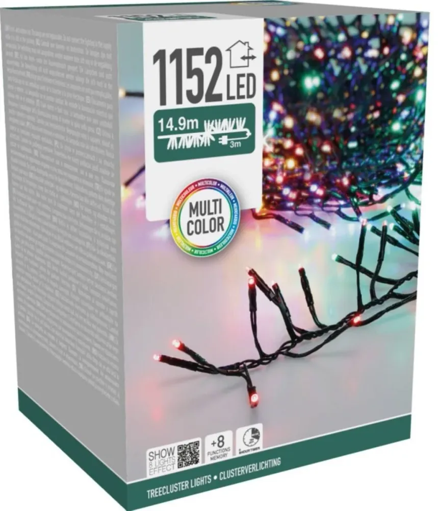Treecluster Kerstboomverlichting - 1152Led - Multicolor Marcels Webwinkel