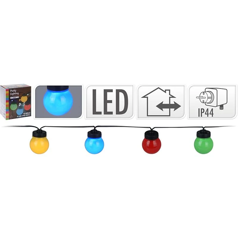 Tuinverlichting Lichtsnoer - 10 Gekleurde Led-Lampen Marcels Webwinkel