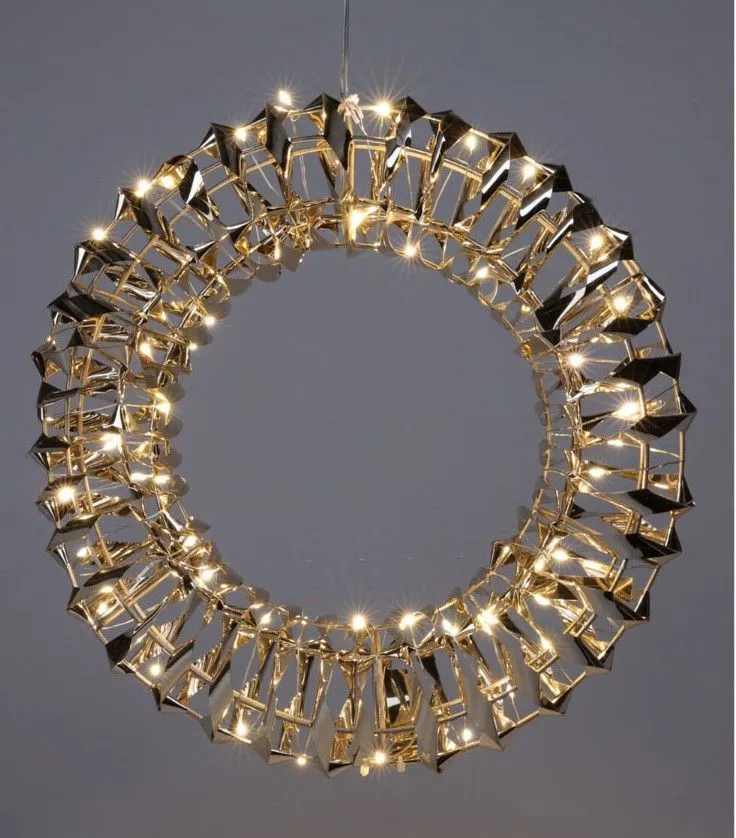 Verlichte Krans - Goud - 30 Cm - 50 Led Marcels Webwinkel